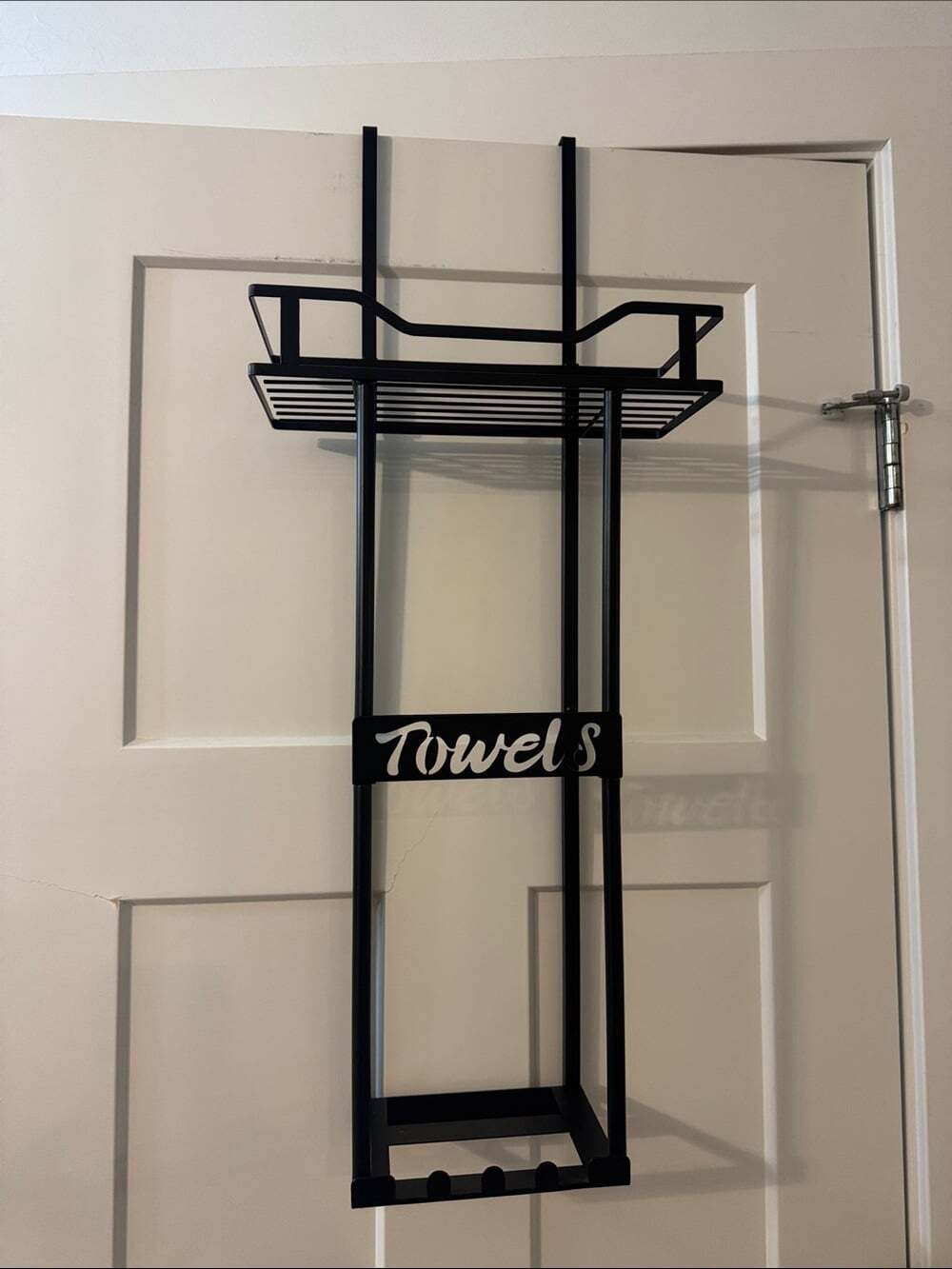 Storage towels Black Over-the-Door Towel Rack Organizer or mount to wall - Black